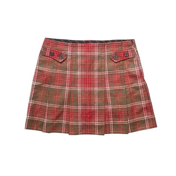 Gap women’s wool blend plaid mini red Tartan Y2K Preppy Schoolgirl size 4 - Picture 1 of 7